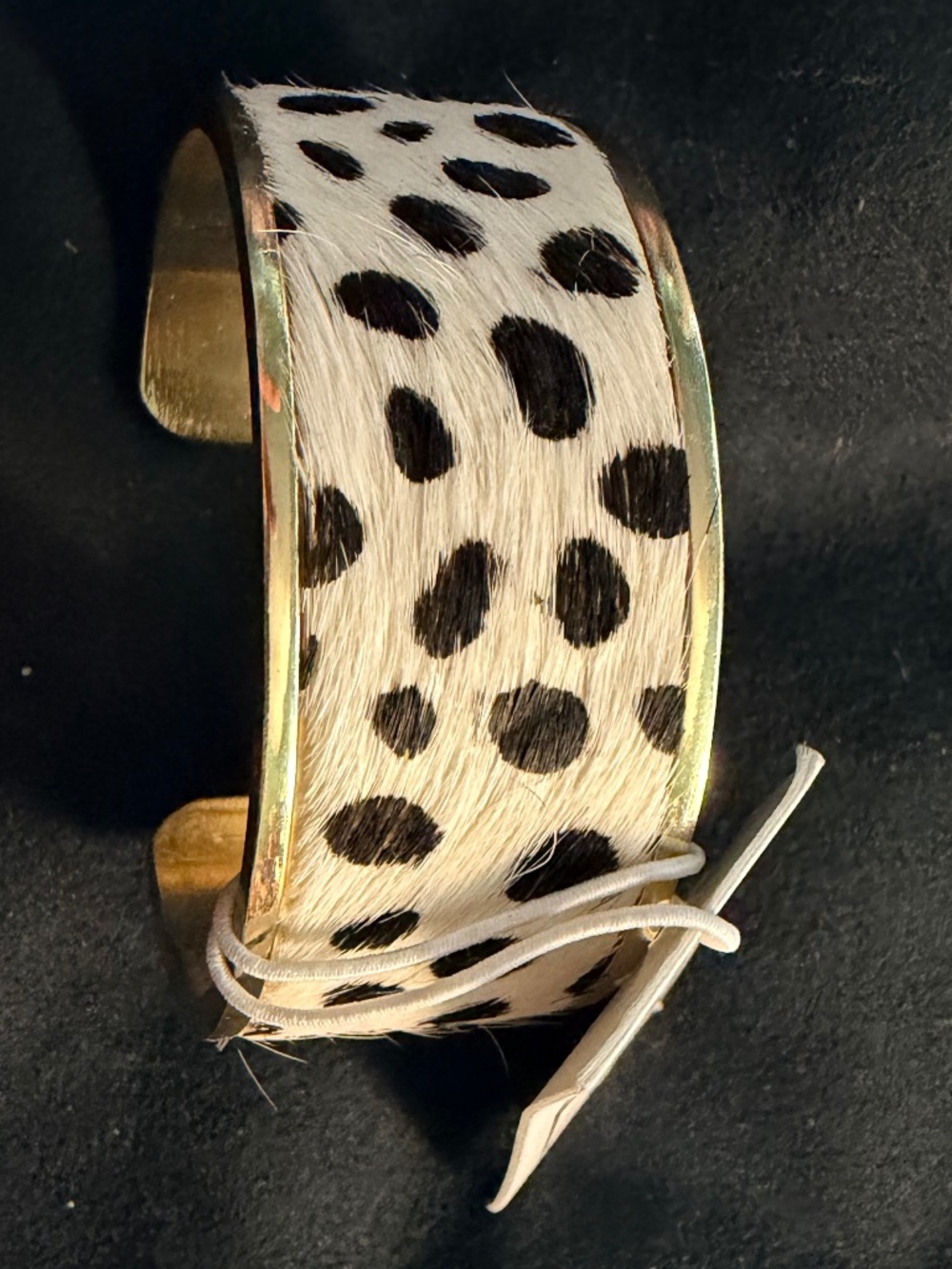 Leopard print hide and Gold Cuff Bracelet NWT